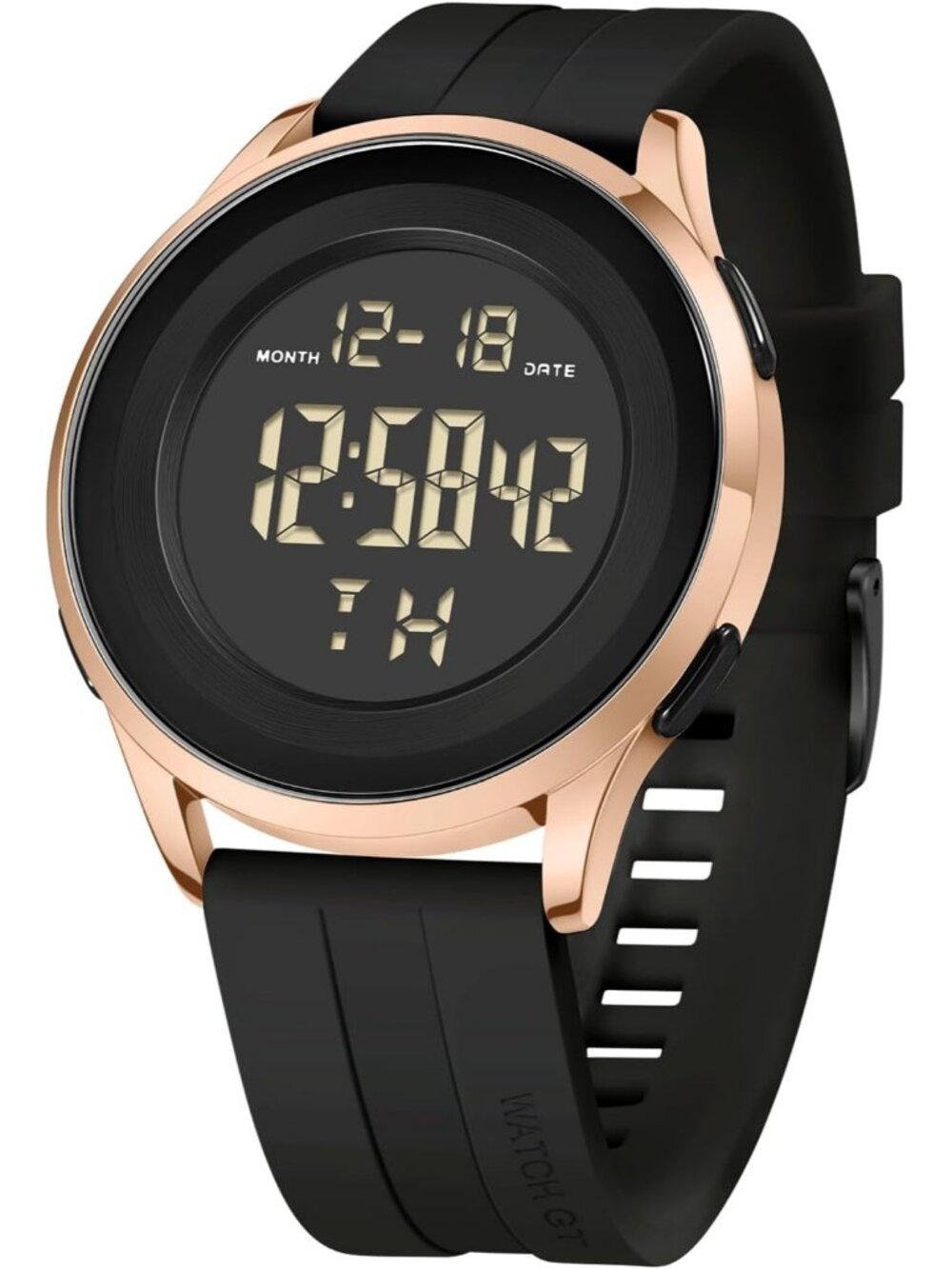 Men's Rose Gold Digital Waterproof Military Tactical Sports Minimalist Watches